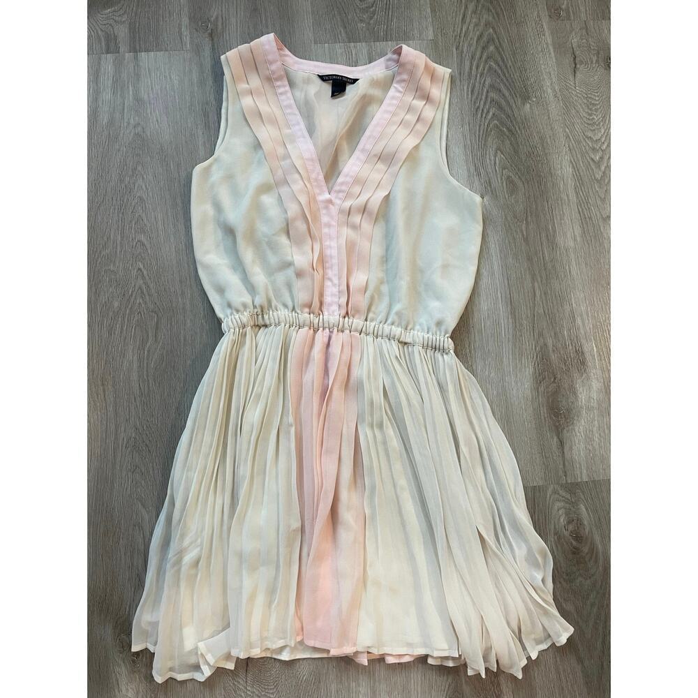 Victoria’s Secret Dress, women’s size Small, pink and cream, v-neck, sleeveless